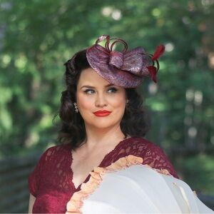 Purple Sculptural Bow Fascinator Hat